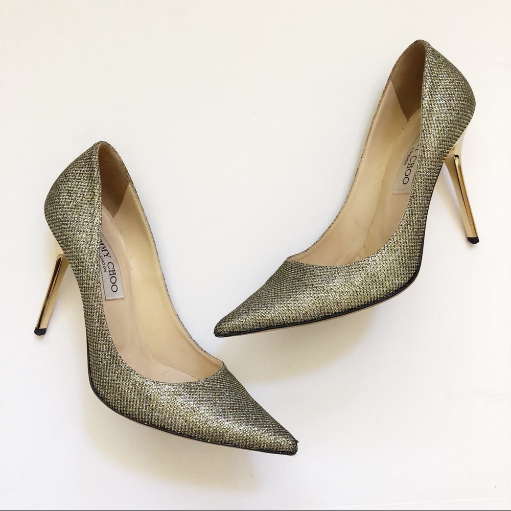 Jimmy Choo - Able Lame Glitter light bronze pumps 36. 1/2